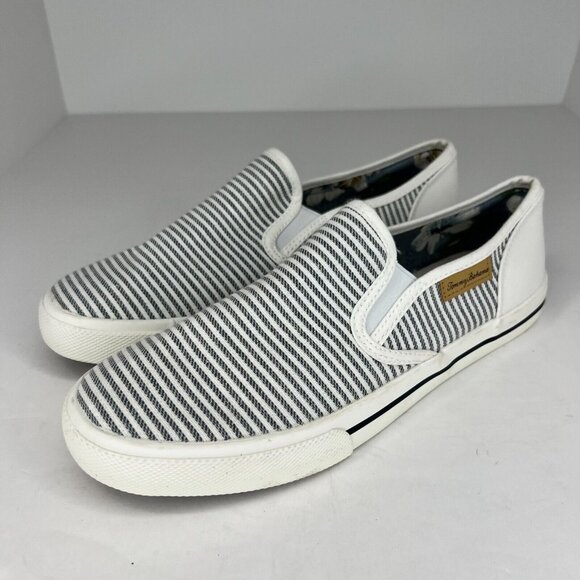 Tommy Bahama Shoes - Tommy Bahama Womens TBF21WVL024I-1 White Gray Striped Size 9 Slip On Shoes